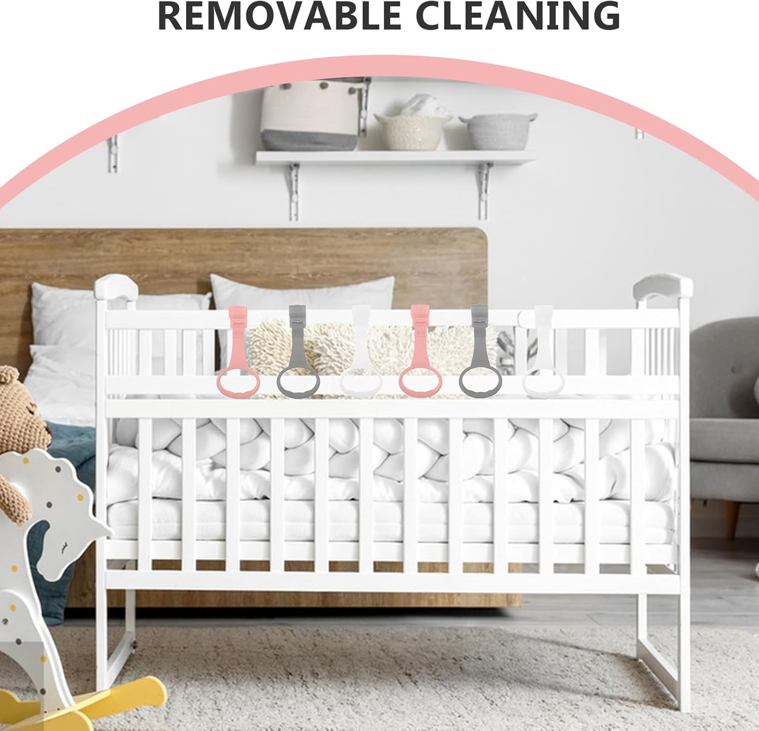 Argolas de Puxar Safigle para Berço Auxílio Caminhada 6 Peças 4 Argolas de Puxar Safigle para Berço Auxílio Caminhada 6 Peças - Imagem 4