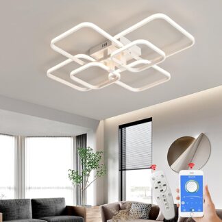 Lustre LED Moderno DXDEGNCAI BK001 Branco para Sala e Quarto