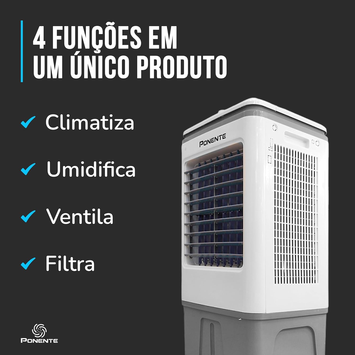 Climatizador Evaporativo Ponente CLIP20 20 Litros 127v Portátil 5 Climatizador Evaporativo Ponente CLIP20 20 Litros 127v Portátil - Imagem 5
