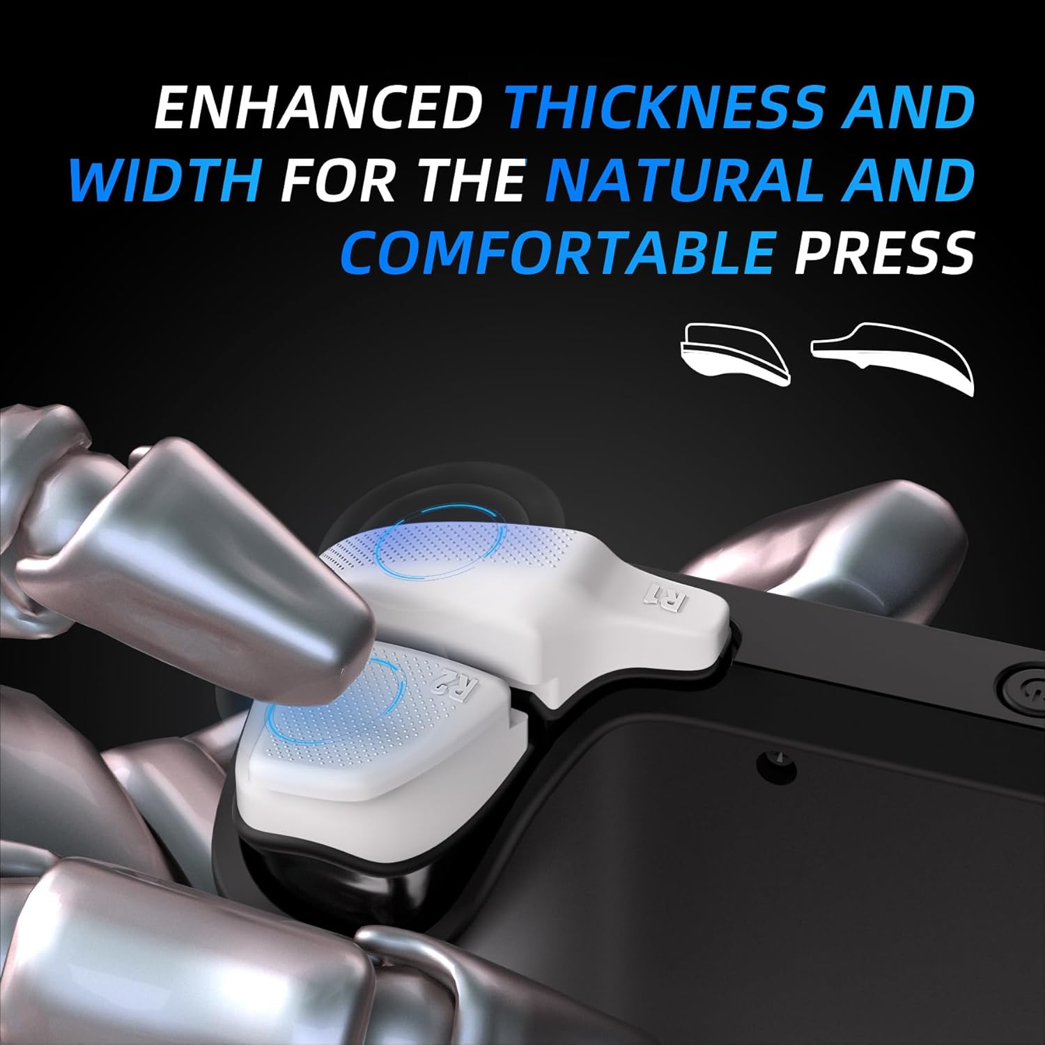 Kit Extensor Botão Shoulder PlayVital para Steam Deck Branco 3 Kit Extensor Botão Shoulder PlayVital para Steam Deck Branco - Imagem 3