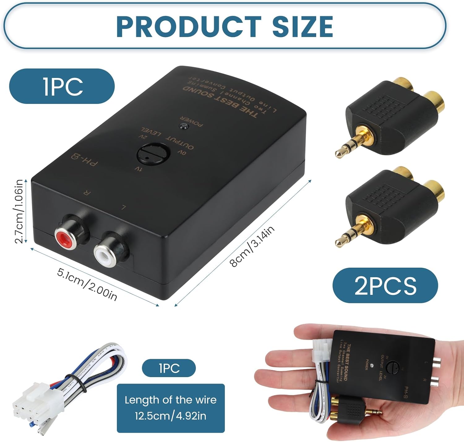 Conversor RCA TNJPSEK 2 Canais Alto para Baixo Som Automotivo 6 Conversor RCA TNJPSEK 2 Canais Alto para Baixo Som Automotivo - Imagem 6
