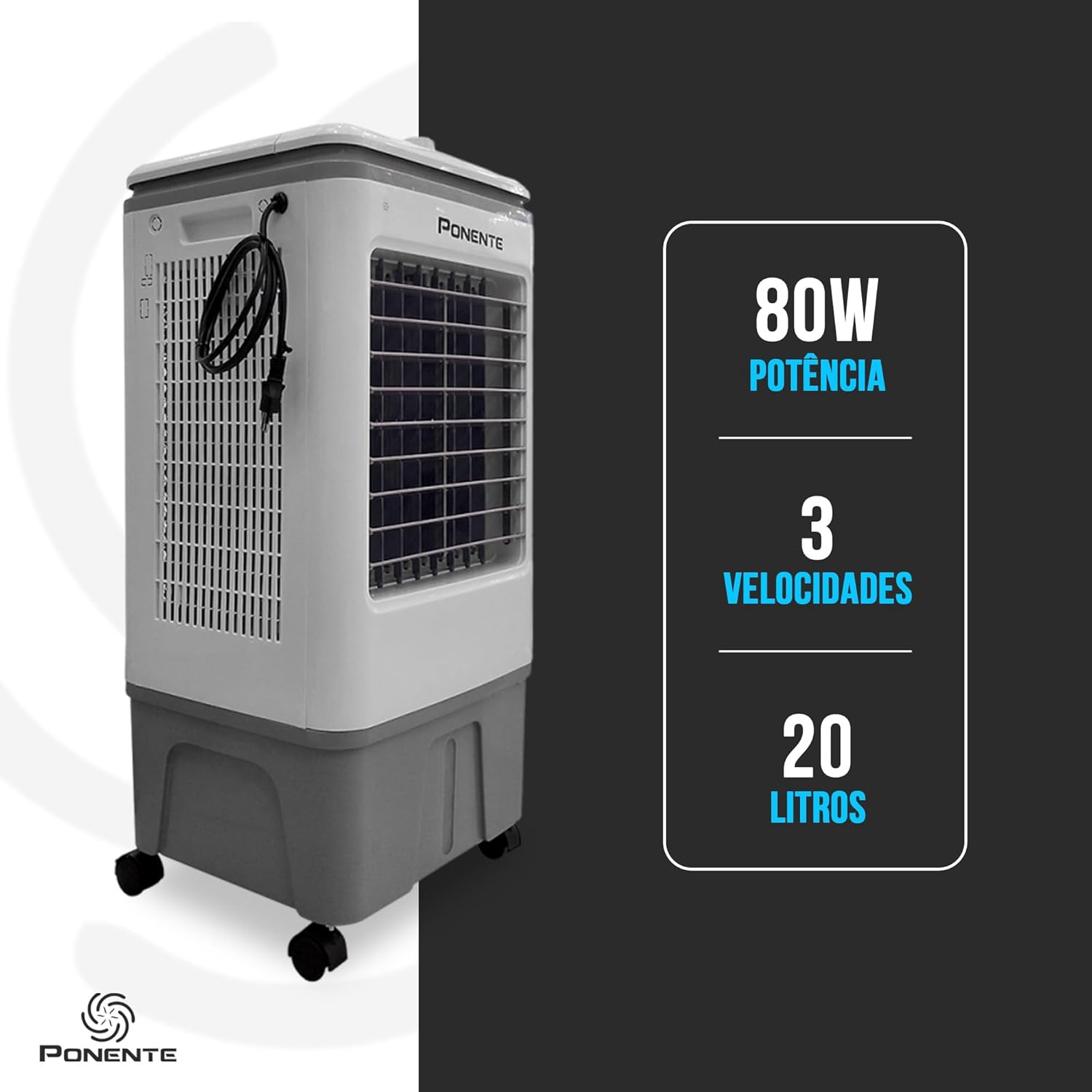 Climatizador Evaporativo Ponente CLIP20 20 Litros 127v Portátil 2 Climatizador Evaporativo Ponente CLIP20 20 Litros 127v Portátil - Imagem 2