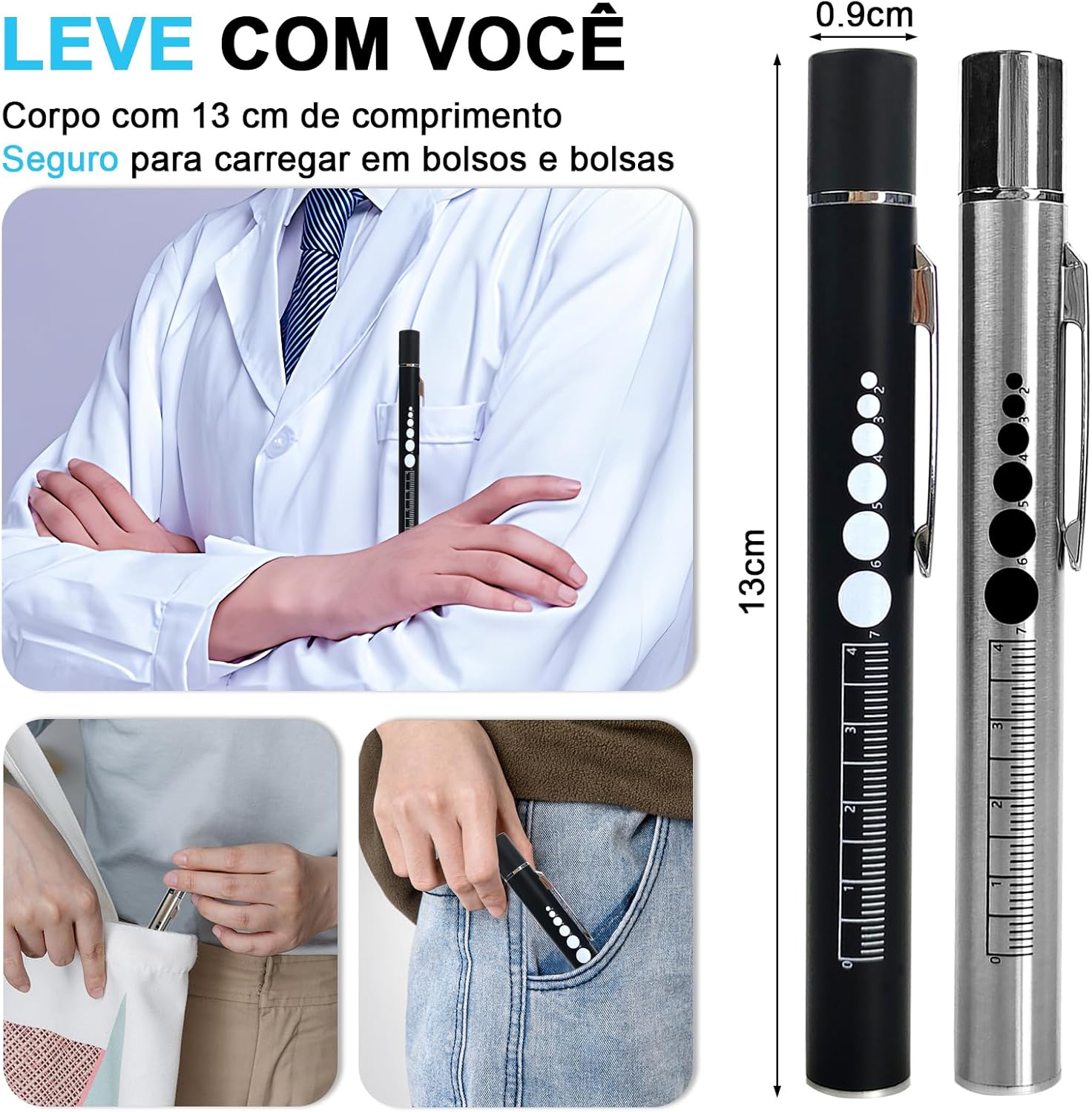 Kit 2 Lanterna Clínica LED BCVVCCB Lanterna Médica para Exame 4 Kit 2 Lanterna Clínica LED BCVVCCB Lanterna Médica para Exame - Imagem 4