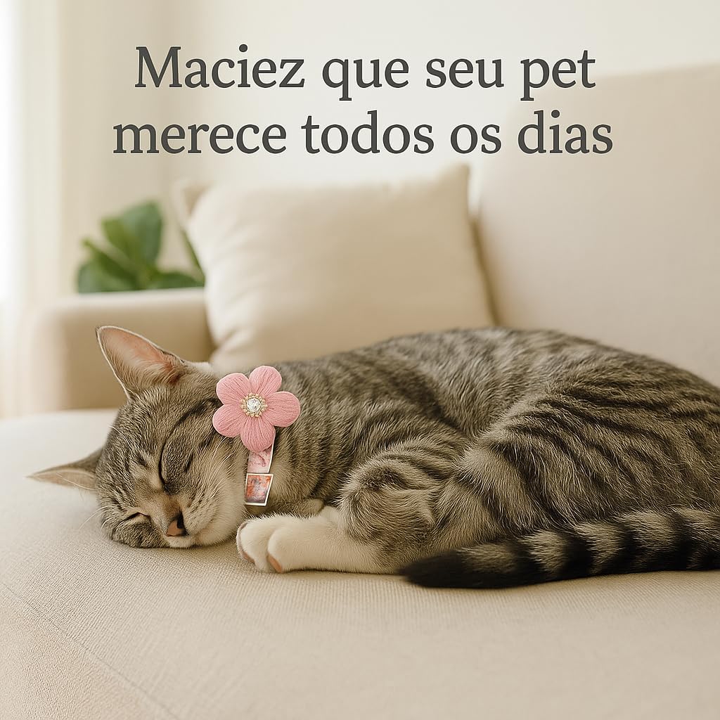 Coleira Floral Luxo com Sino para Gatos e Cães Pequenos Rosa 4 Coleira Floral Luxo com Sino para Gatos e Cães Pequenos Rosa - Imagem 4