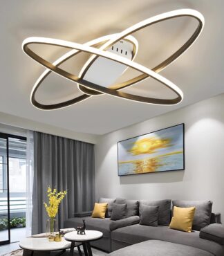 Luminária de Teto LED WANDASHAN Oval Tripla Ajustável 74cm