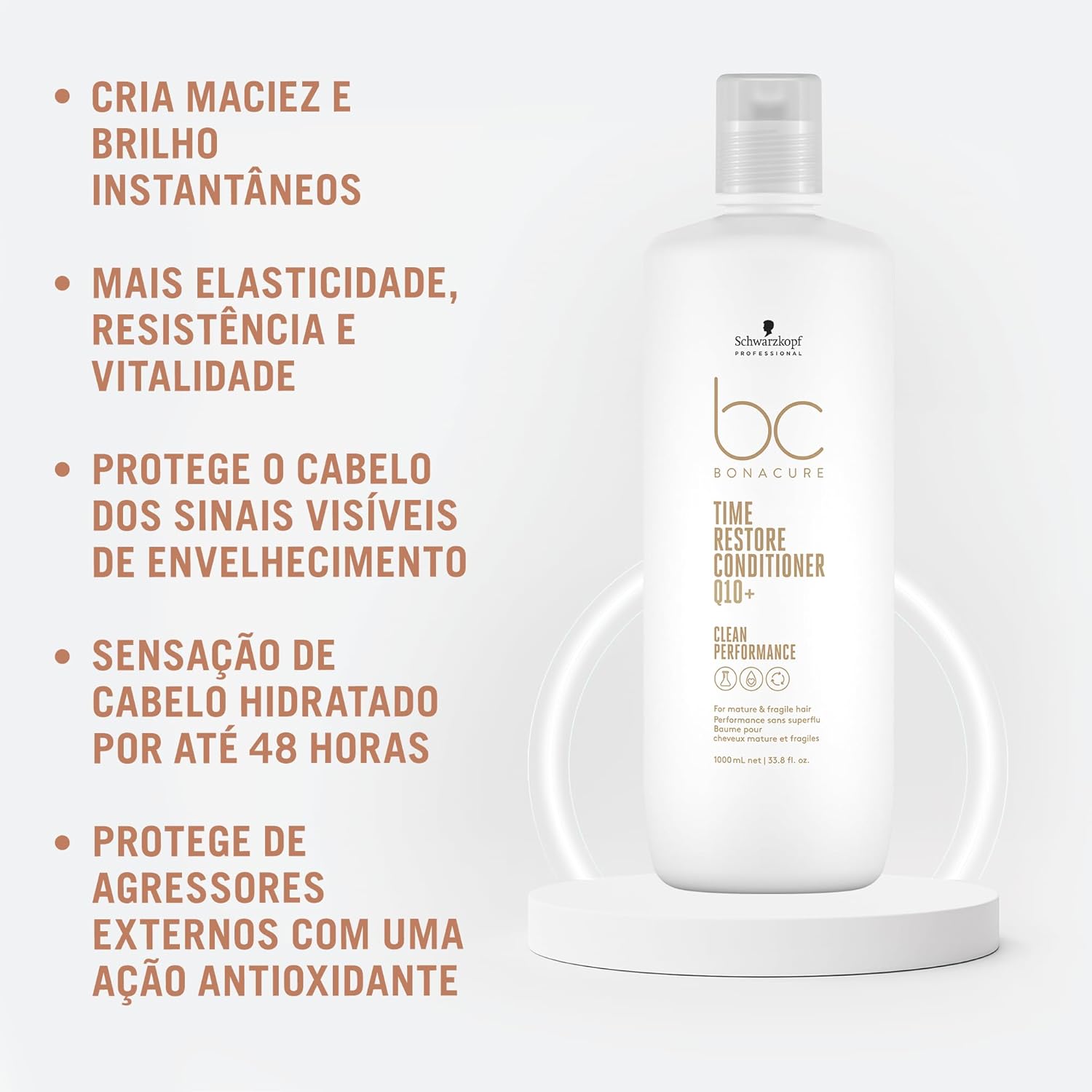 Condicionador Schwarzkopf Bonacure Time Restore 1L Cabelos Maduros 3 Condicionador Schwarzkopf Bonacure Time Restore 1L Cabelos Maduros - Imagem 3