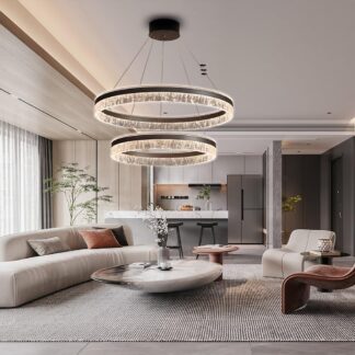 Lustre LED SSNAINIU Anel Moderno Dimerizável com Controle Remoto