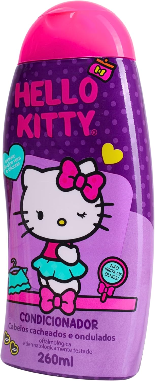 Condicionador Infantil Farmax Hello Kitty para Cabelos Cacheados 2 Condicionador Infantil Farmax Hello Kitty para Cabelos Cacheados - Imagem 2