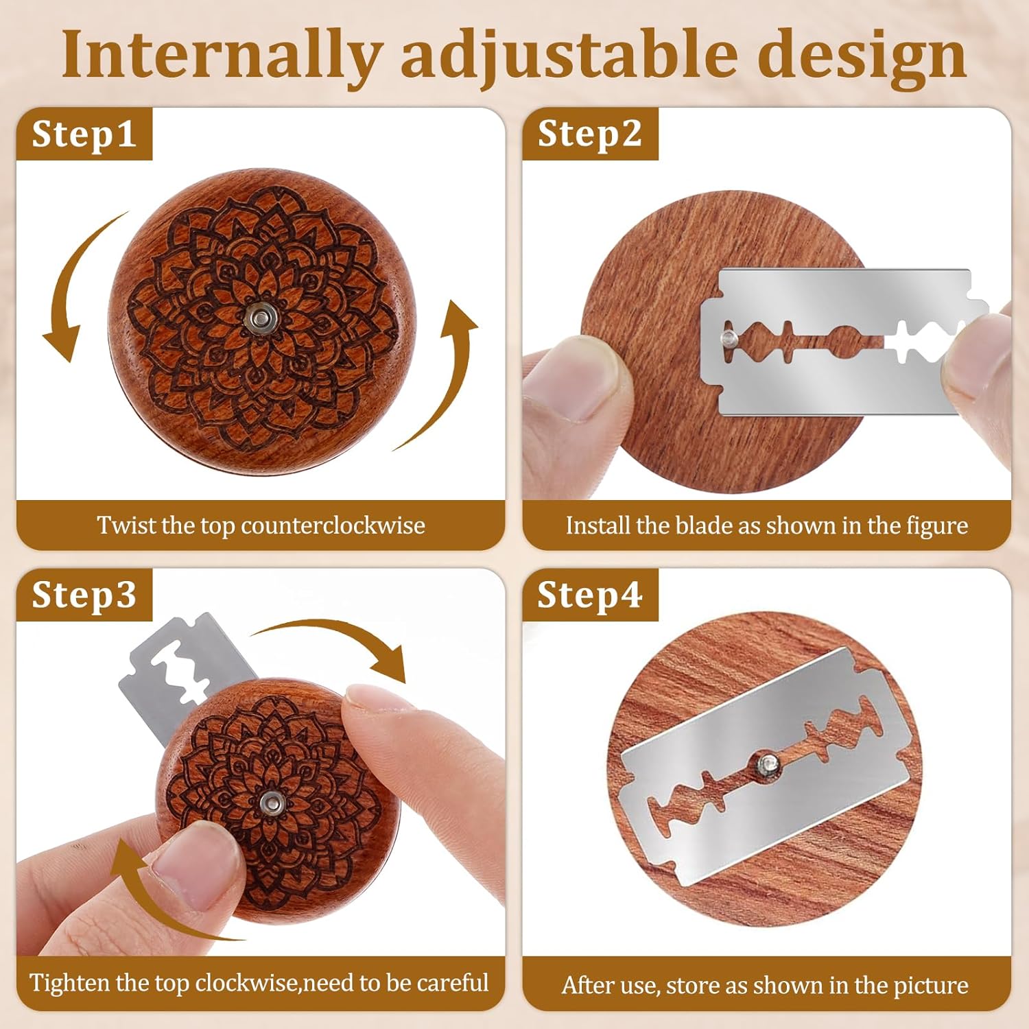 Ferramenta de Pontuação de Massa de Pão SAEHAEYEE Modelo 5cm com Lâminas 5 Ferramenta de Pontuação de Massa de Pão SAEHAEYEE Modelo 5cm com Lâminas - Imagem 5