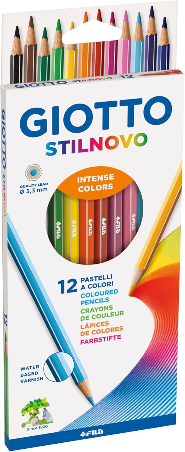 Lápis de Cor Giotto Stilnovo 12 Cores para Colorir Escolar 1 Lápis de Cor Giotto Stilnovo 12 Cores para Colorir Escolar