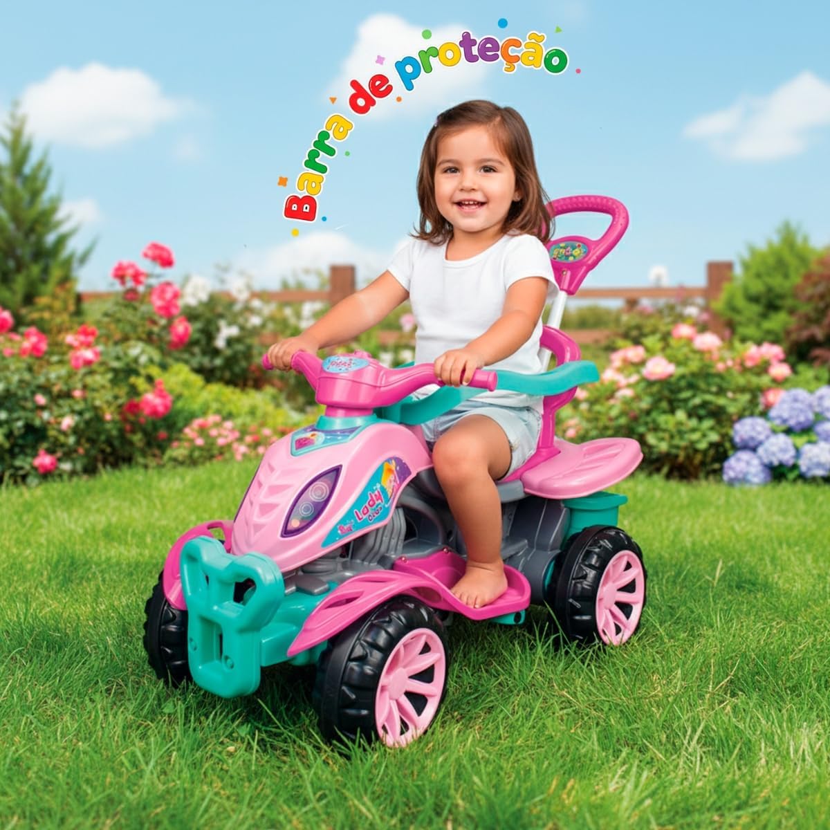 Quadriciclo Infantil Maral Lady Star Rosa com Guia 9 Meses 8 Quadriciclo Infantil Maral Lady Star Rosa com Guia 9 Meses - Imagem 8