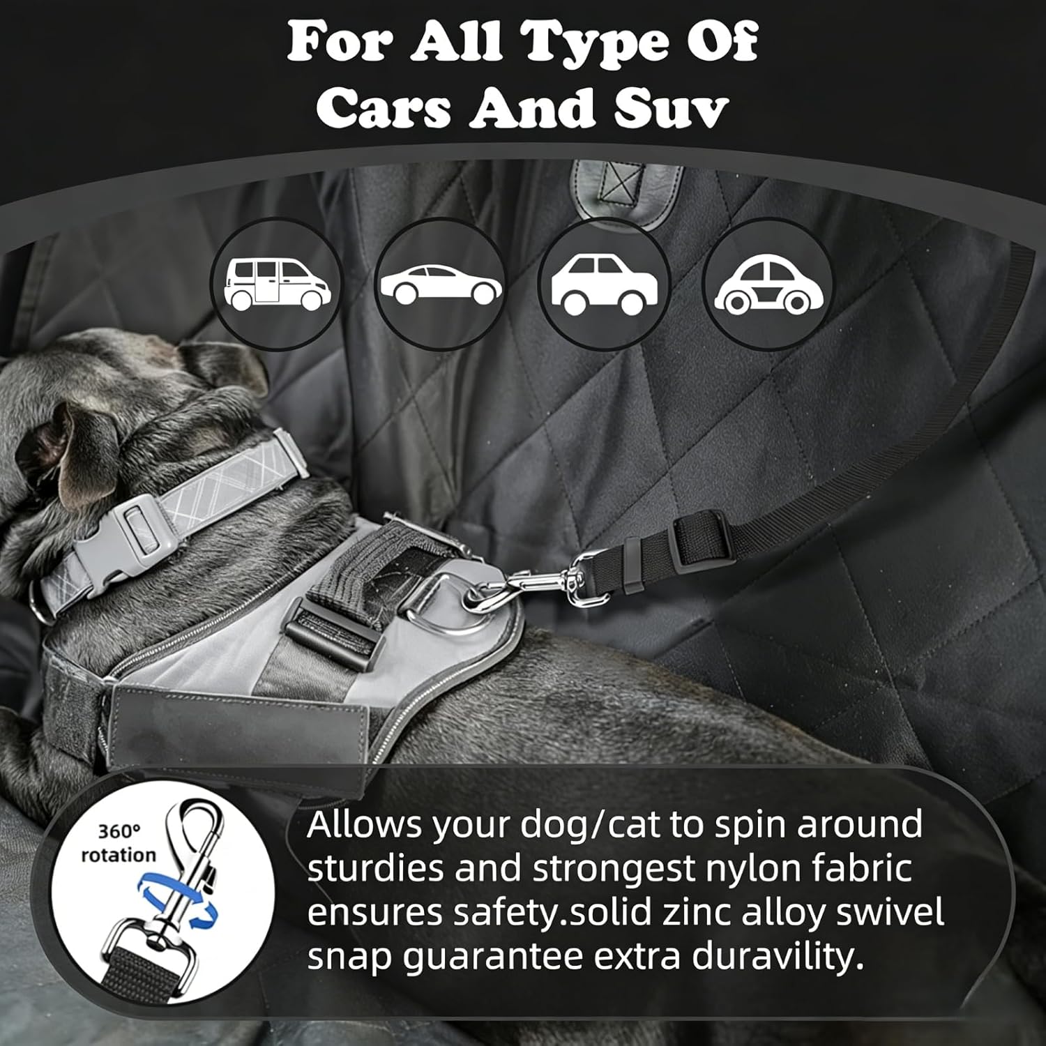 Cinto de Segurança para Cães BlingBoox BBX-DSB-A01 Ajustável Roxo 6 Cinto de Segurança para Cães BlingBoox BBX-DSB-A01 Ajustável Roxo - Imagem 6