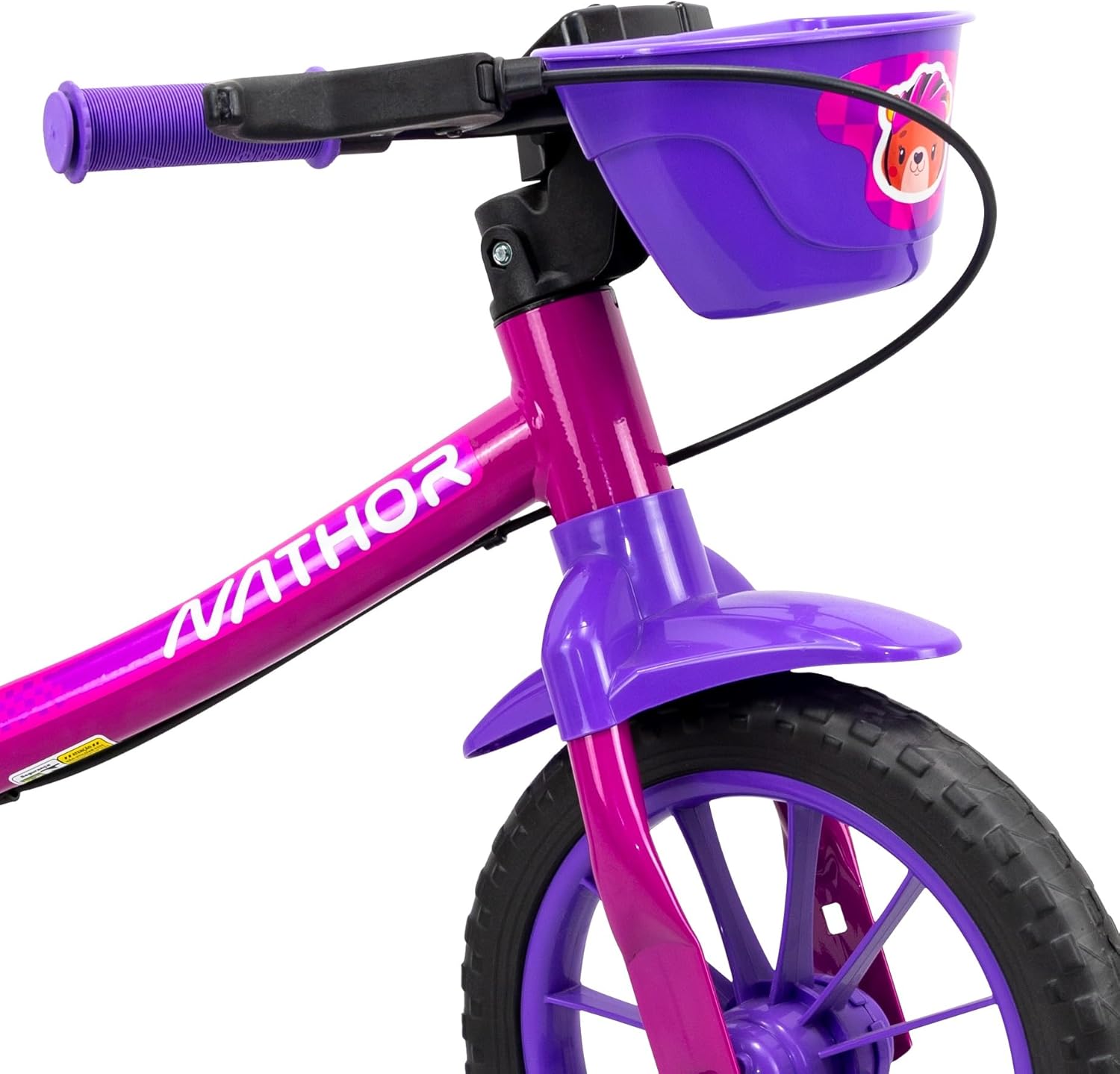 Bicicleta de Equilíbrio Nathor Rosa com Cestinha Infantil 2 Bicicleta de Equilíbrio Nathor Rosa com Cestinha Infantil - Imagem 2