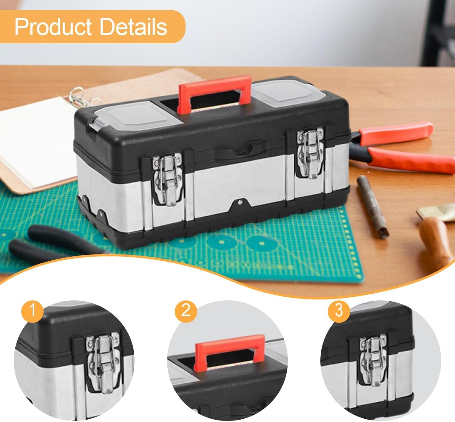 Caixa de Ferramentas Gralara Organizador Reforçado Aço Inox 4 Caixa de Ferramentas Gralara Organizador Reforçado Aço Inox - Imagem 4