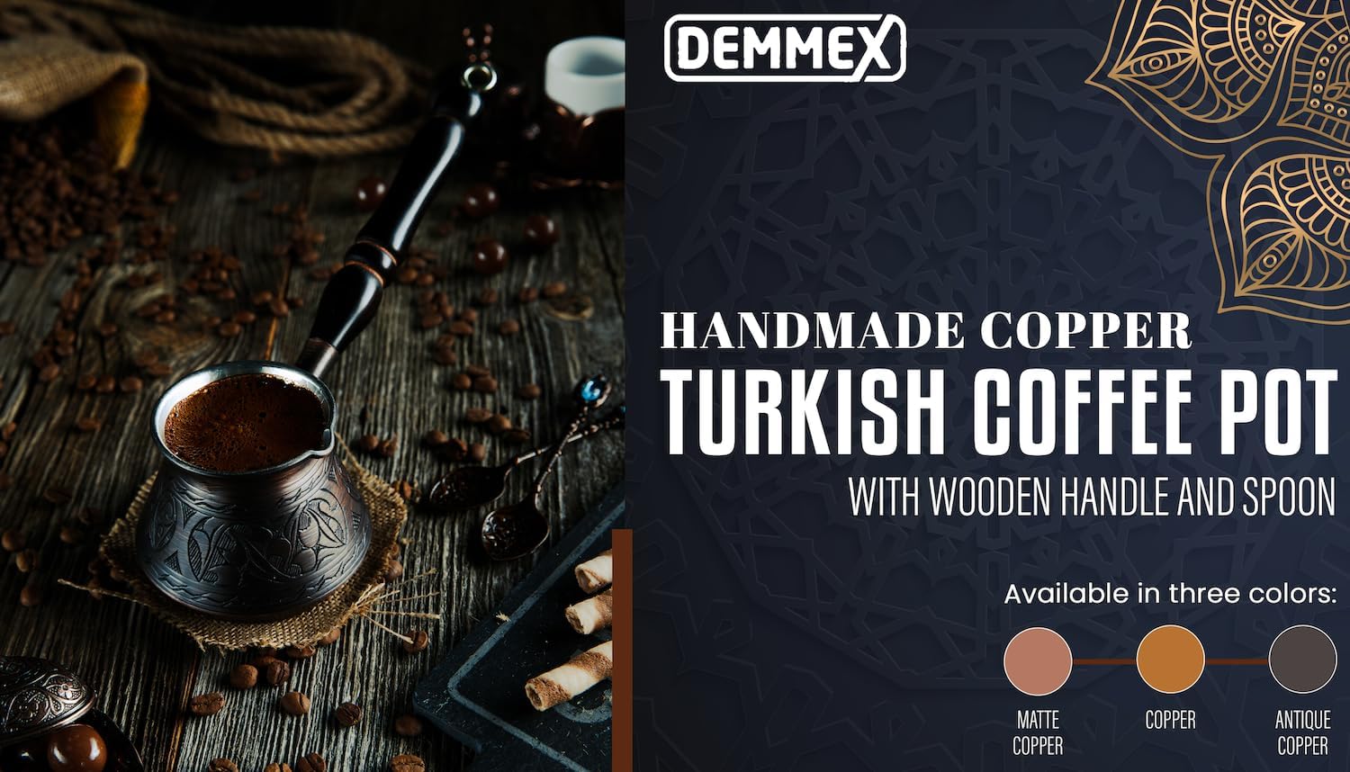 Cafeteira Demmex Tombul Islemeli de Cobre para Café Turco 3 Cafeteira Demmex Tombul Islemeli de Cobre para Café Turco - Imagem 3