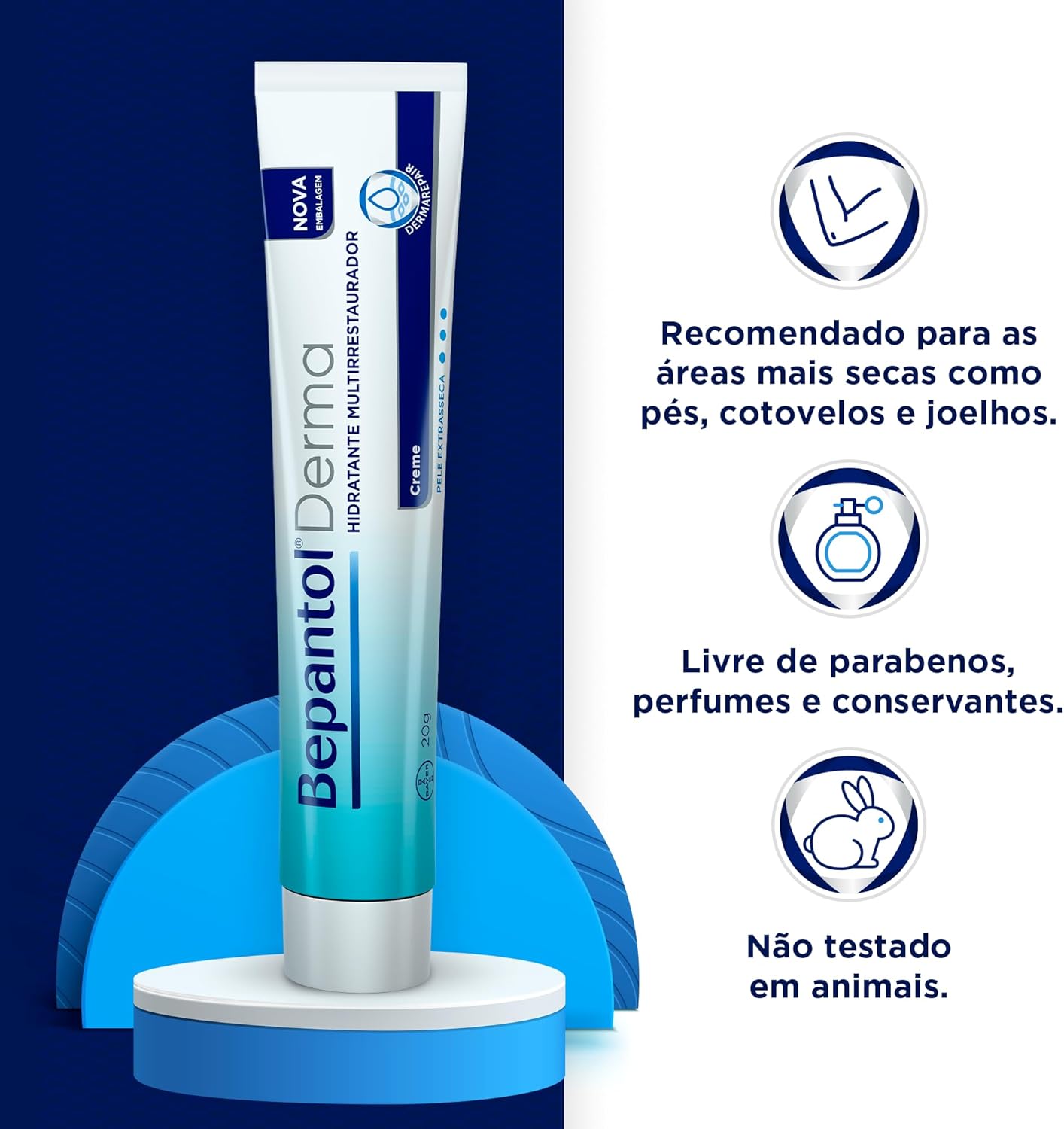 Creme Hidratante Bepantol Derma Multirrestaurador 20g 3 Creme Hidratante Bepantol Derma Multirrestaurador 20g - Imagem 3
