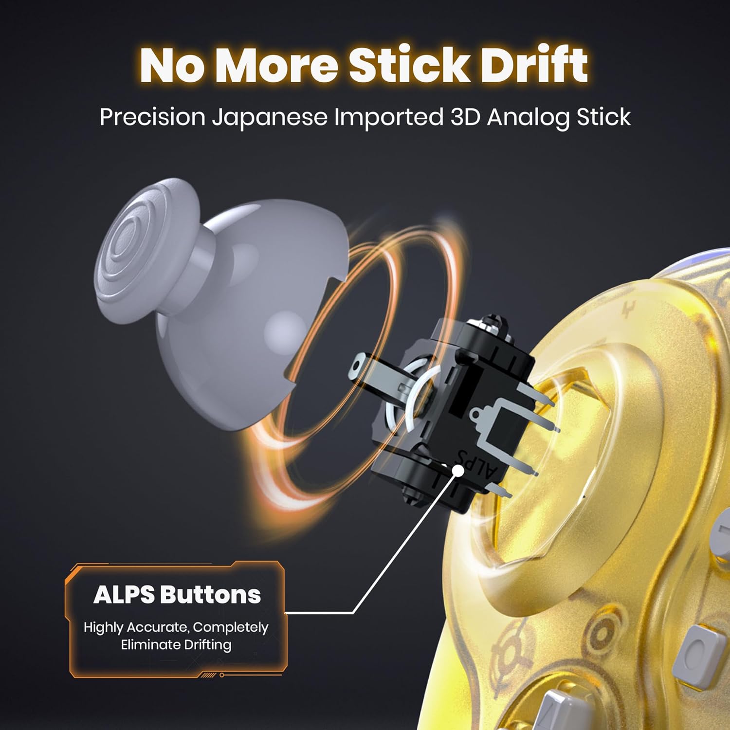 Controle Wireless SAFFUN GameCube para Switch e PC Amarelo 3 Controle Wireless SAFFUN GameCube para Switch e PC Amarelo - Imagem 3