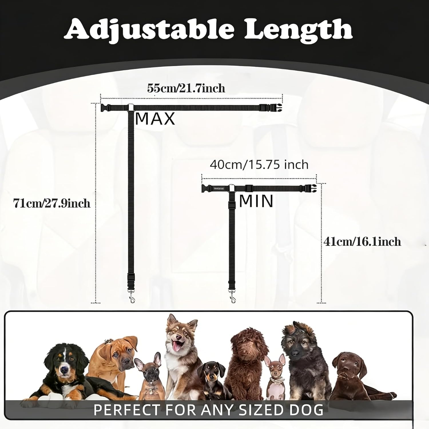 Cinto de Segurança para Cães BlingBoox BBX-DSB-A01 Ajustável Roxo 5 Cinto de Segurança para Cães BlingBoox BBX-DSB-A01 Ajustável Roxo - Imagem 5