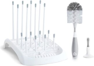 Kit Limpeza e Secador de Mamadeiras Munchkin com Escova Cinza