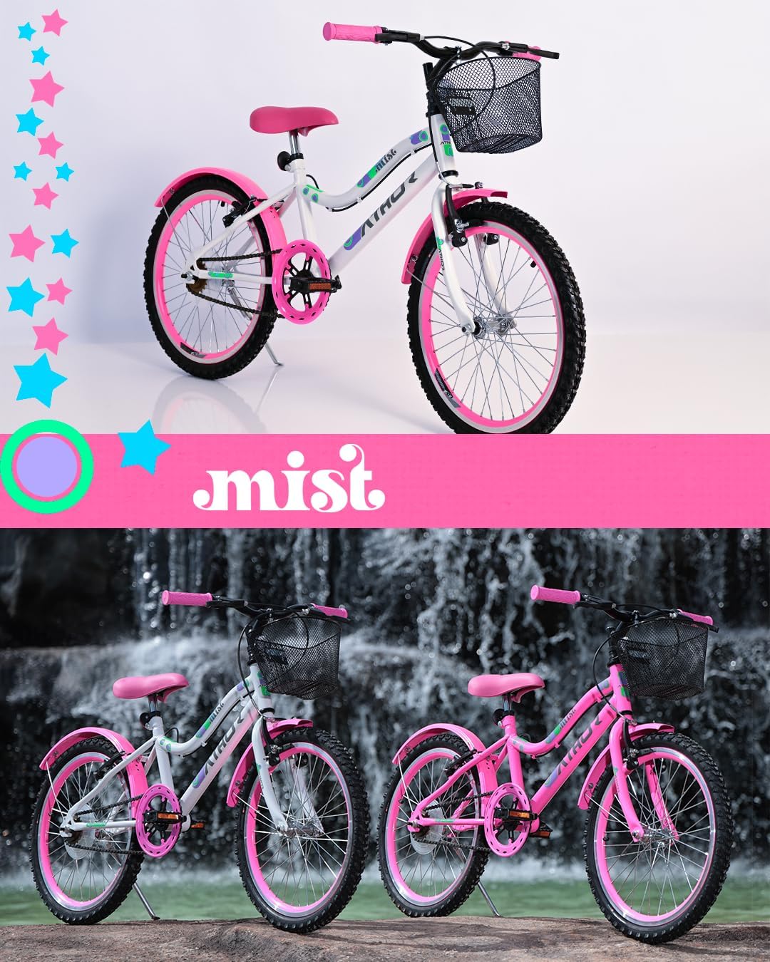 Bicicleta Athor Mist Aro 20 Feminina Infantil Confortável 5 Bicicleta Athor Mist Aro 20 Feminina Infantil Confortável - Imagem 5