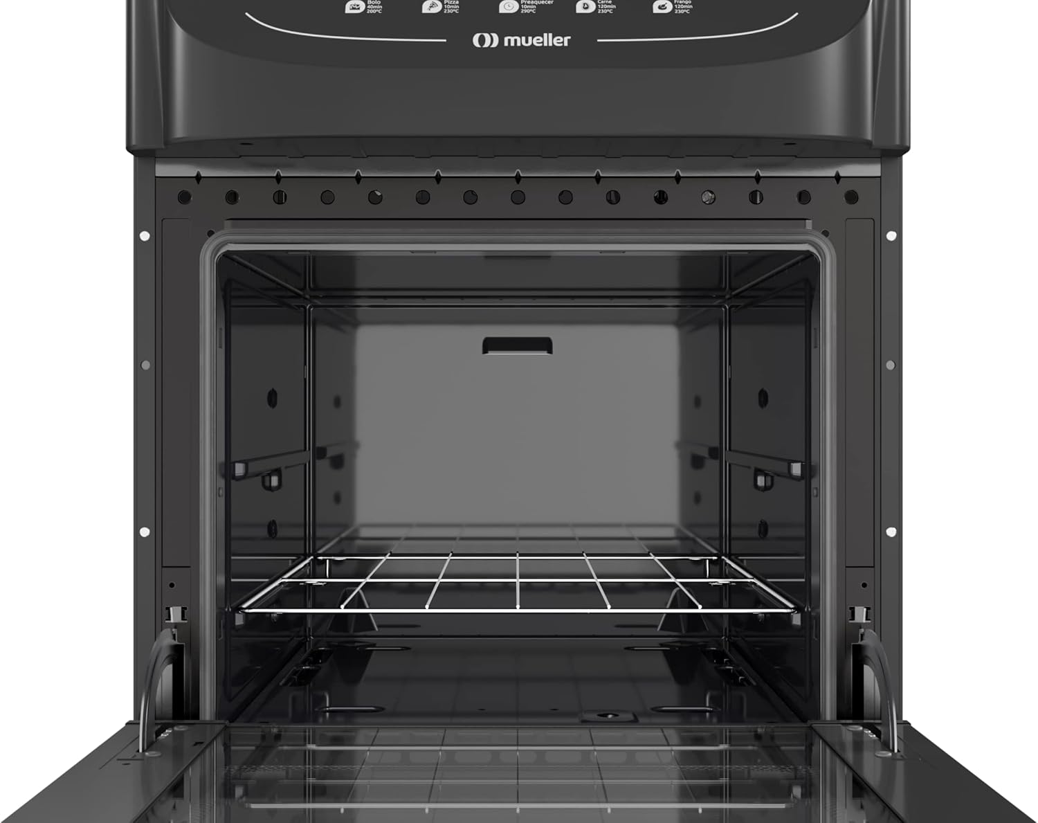 Fogão Mueller 4 Bocas Preto Fosco com Mesa de Vidro e Forno 3 Fogão Mueller 4 Bocas Preto Fosco com Mesa de Vidro e Forno - Imagem 3