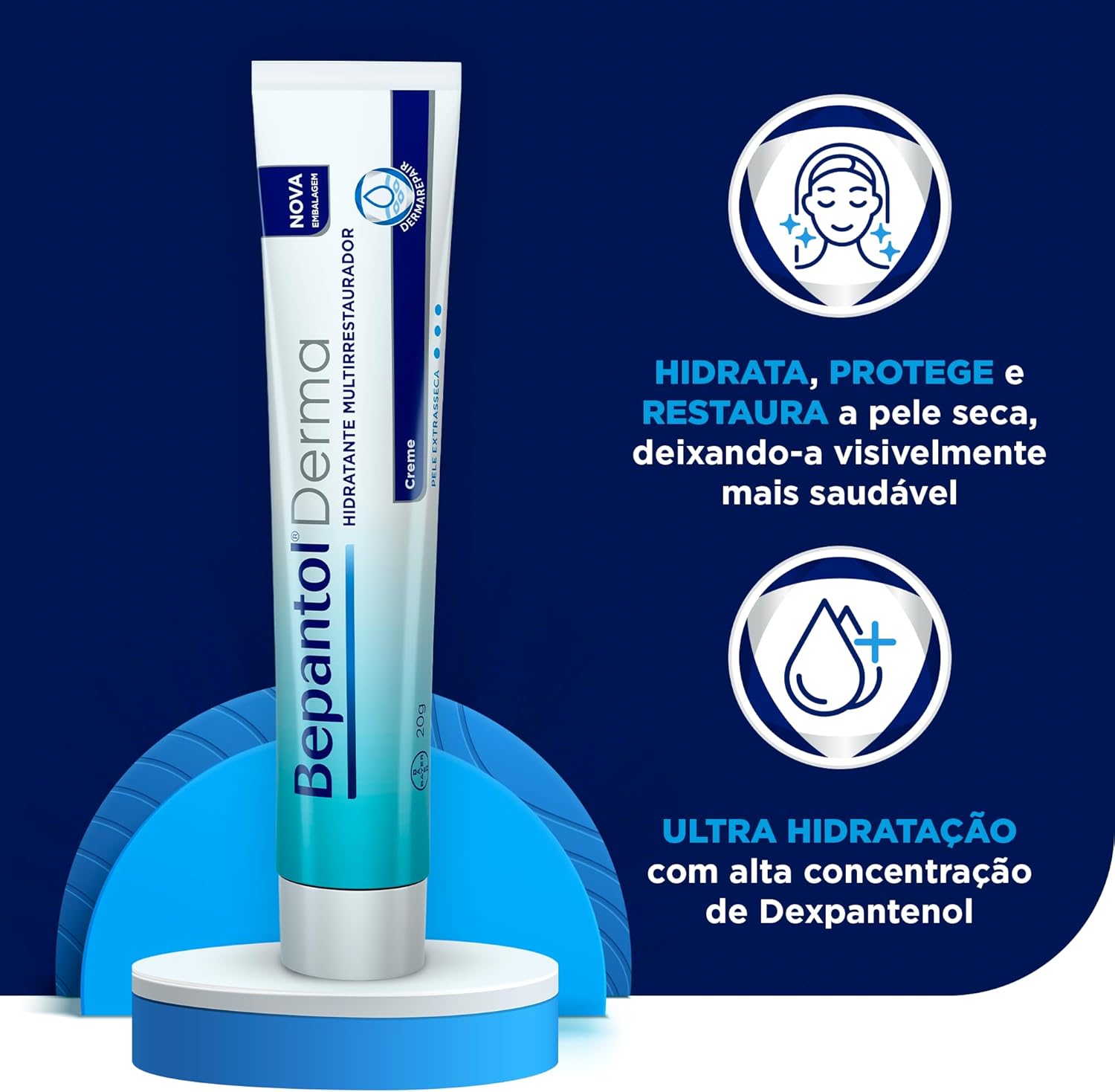 Creme Hidratante Bepantol Derma Multirrestaurador 20g 2 Creme Hidratante Bepantol Derma Multirrestaurador 20g - Imagem 2