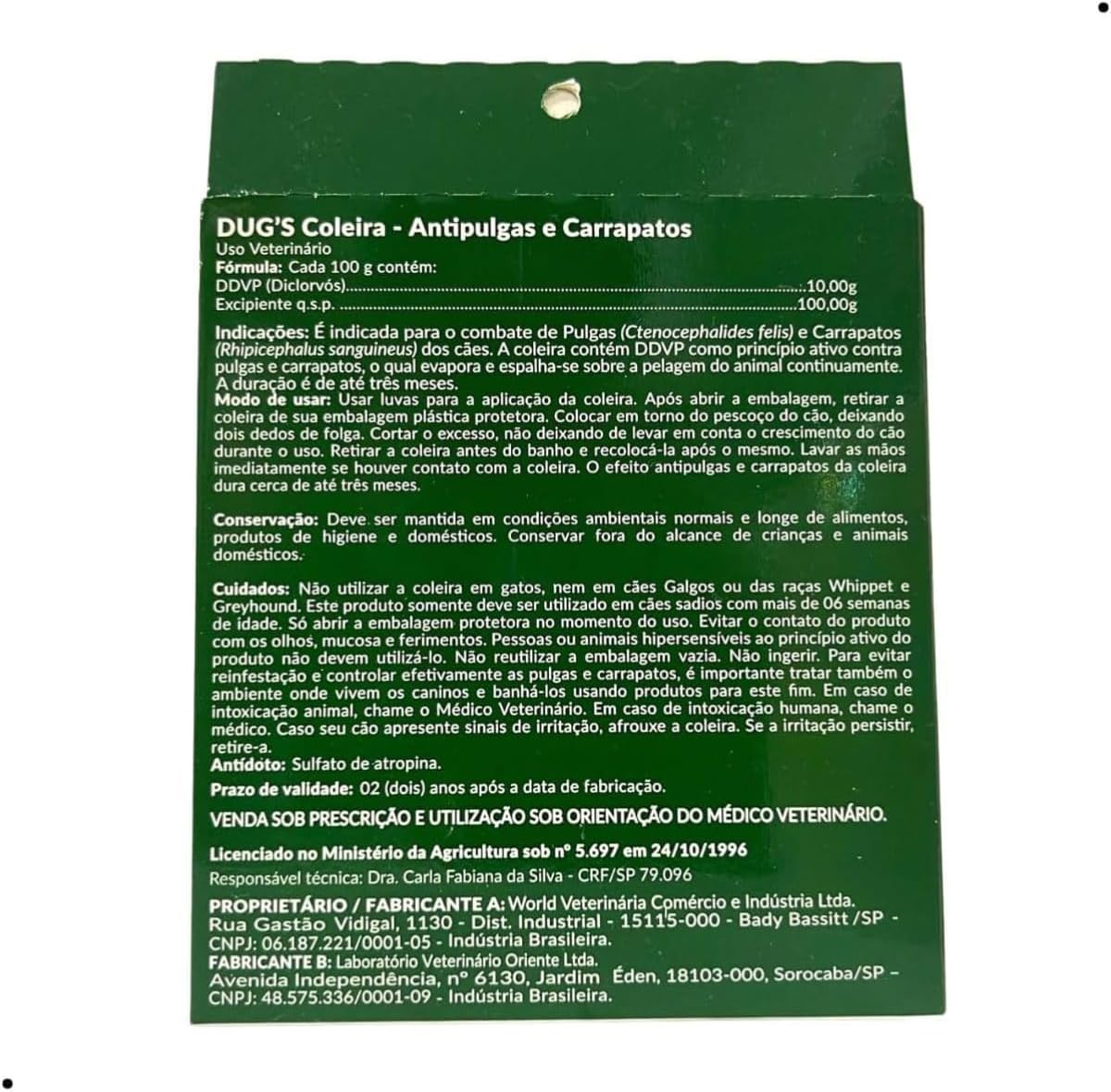 Kit 2 Coleiras Antipulgas e Carrapatos Dugs World Veterinária 8 Kit 2 Coleiras Antipulgas e Carrapatos Dugs World Veterinária - Imagem 8