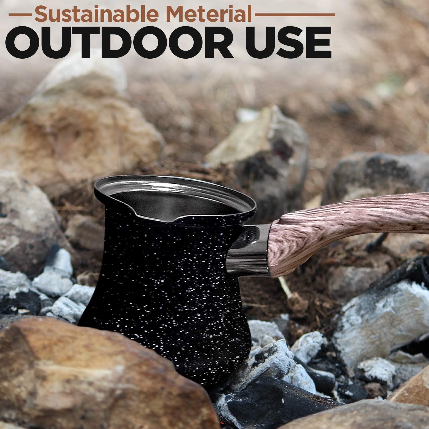 Cafeteira Turca Sukkar Pasha Bakelite de Aço Inoxidável 350ml 8 Cafeteira Turca Sukkar Pasha Bakelite de Aço Inoxidável 350ml - Imagem 8