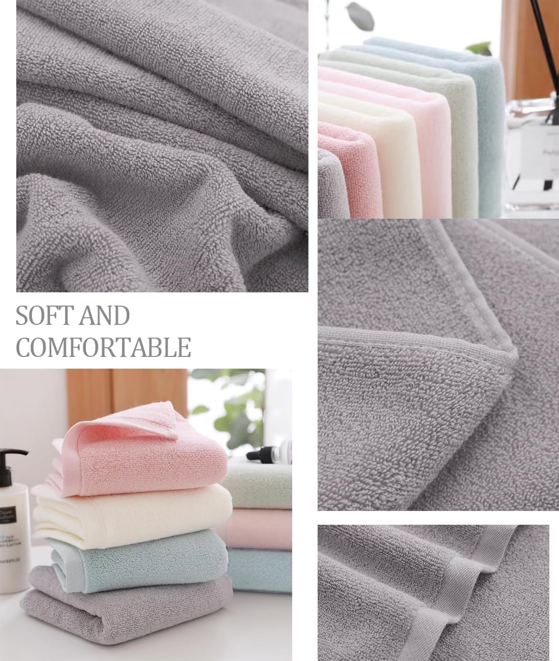 Toalha de Algodão Absorbent Bath Towels Macia para Banheiro 2 Toalha de Algodão Absorbent Bath Towels Macia para Banheiro - Imagem 2