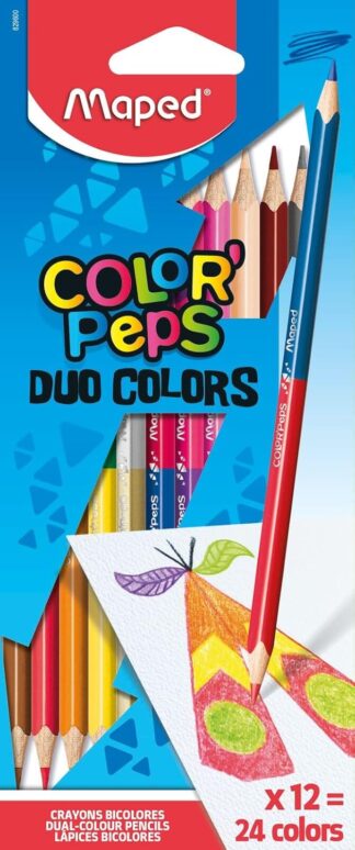 Lápis de Cor Maped Color Peps Duo 12 Lápis com 24 Cores
