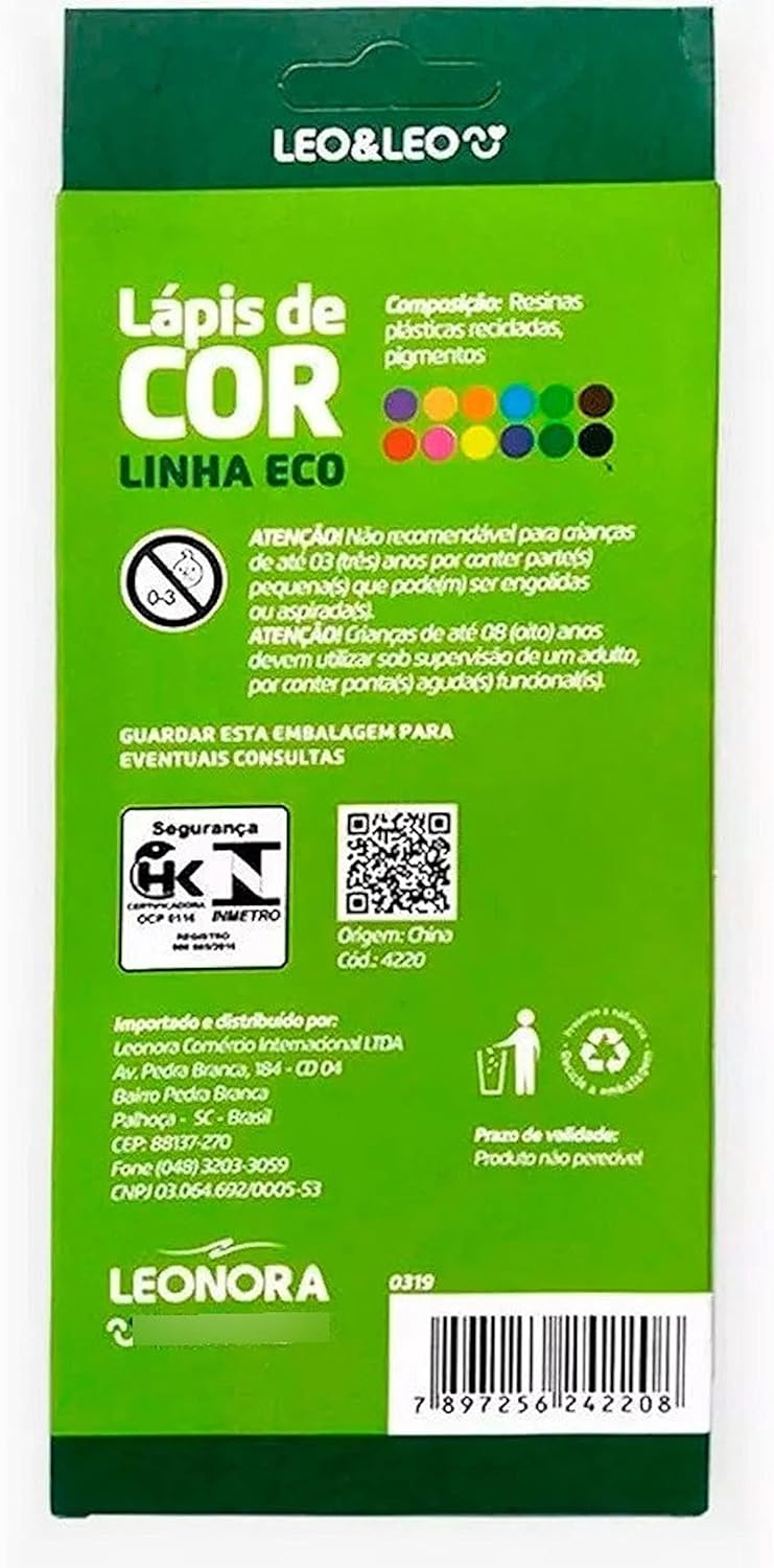 Lápis de Cor Leonora Eco Sextavado com 12 Cores para Desenho 4 Lápis de Cor Leonora Eco Sextavado com 12 Cores para Desenho - Imagem 4