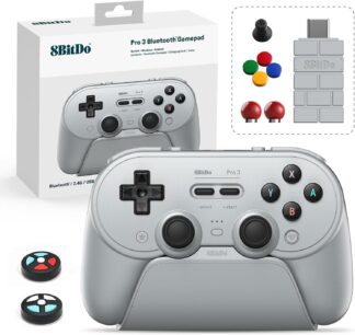Controle 8Bitdo Pro 3 Bluetooth com Joysticks Hall Effect Cinza