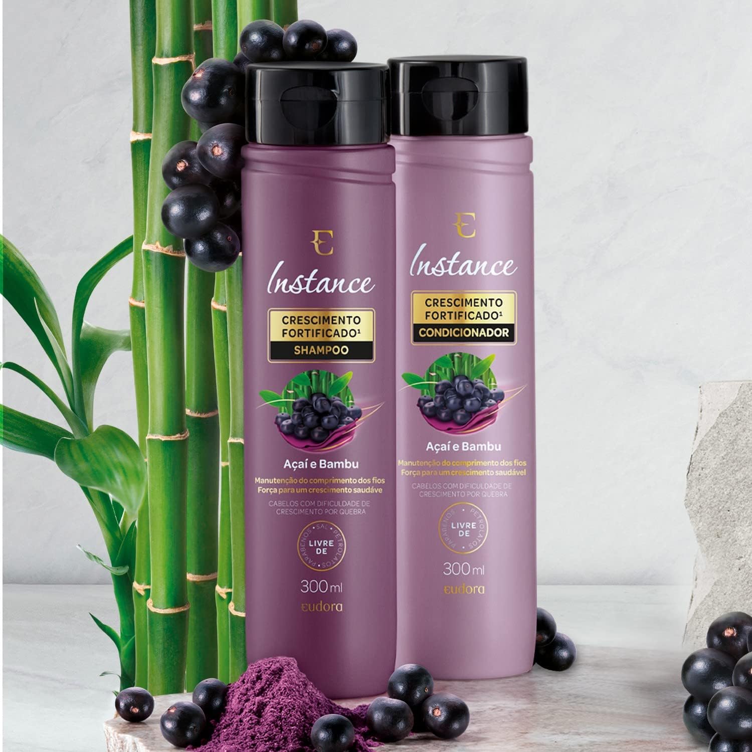 Condicionador Eudora Instance Açaí e Bambu Crescimento 300ml 3 Condicionador Eudora Instance Açaí e Bambu Crescimento 300ml - Imagem 3