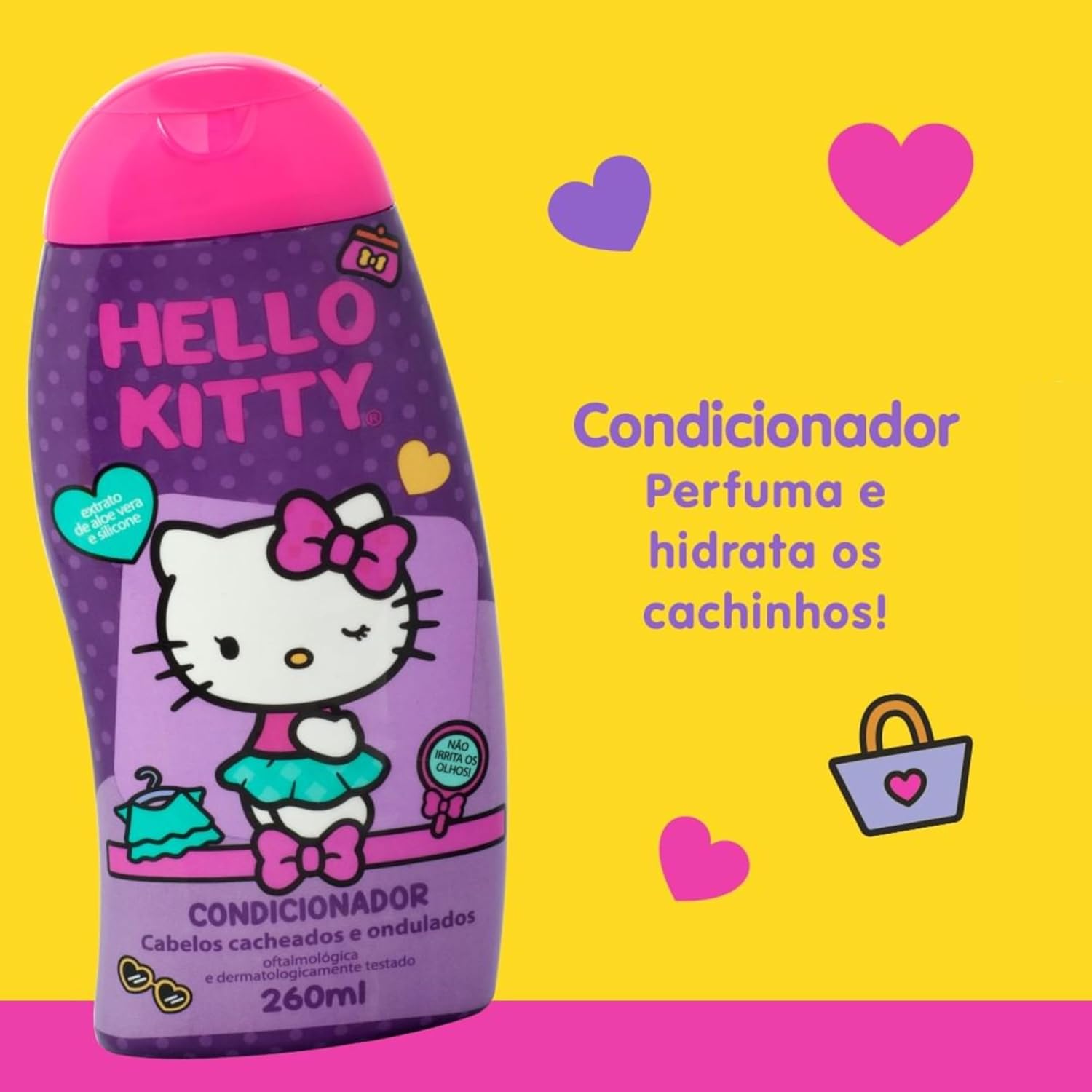 Condicionador Infantil Farmax Hello Kitty para Cabelos Cacheados 10 Condicionador Infantil Farmax Hello Kitty para Cabelos Cacheados - Imagem 10