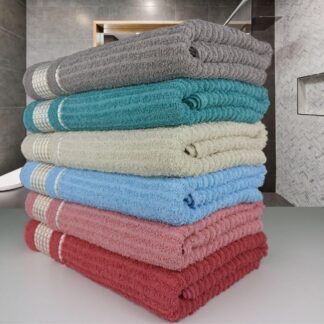 Kit 5 Toalhas de Banho VIT Toalhas Canelada Algodão Absorção