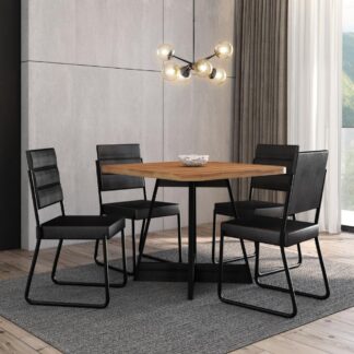 Conjunto Sala de Jantar 4 Cadeiras Carraro Charlotte Preto
