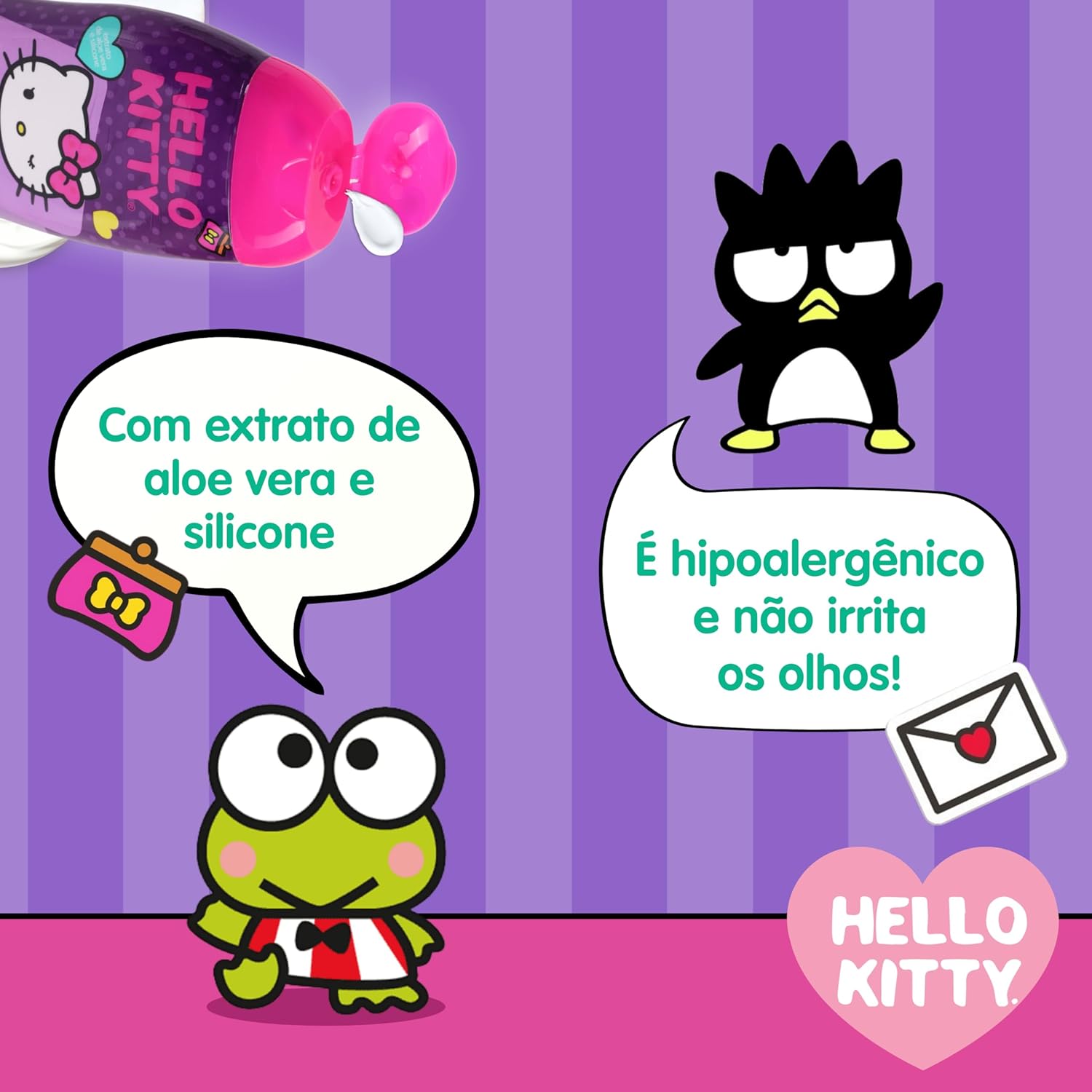 Condicionador Infantil Farmax Hello Kitty para Cabelos Cacheados 5 Condicionador Infantil Farmax Hello Kitty para Cabelos Cacheados - Imagem 5