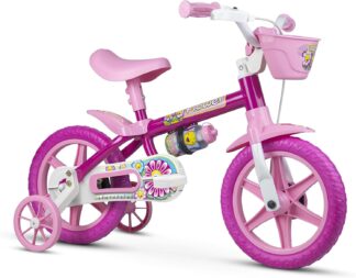 Bicicleta Infantil Nathor Flower Aro 12 Rosa para Iniciantes