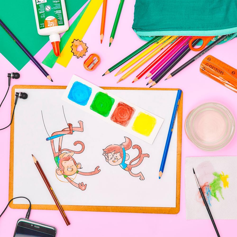 Lápis de Cor Leonora Aquarelável 12 Cores com Pincel Triangular 4 Lápis de Cor Leonora Aquarelável 12 Cores com Pincel Triangular - Imagem 4