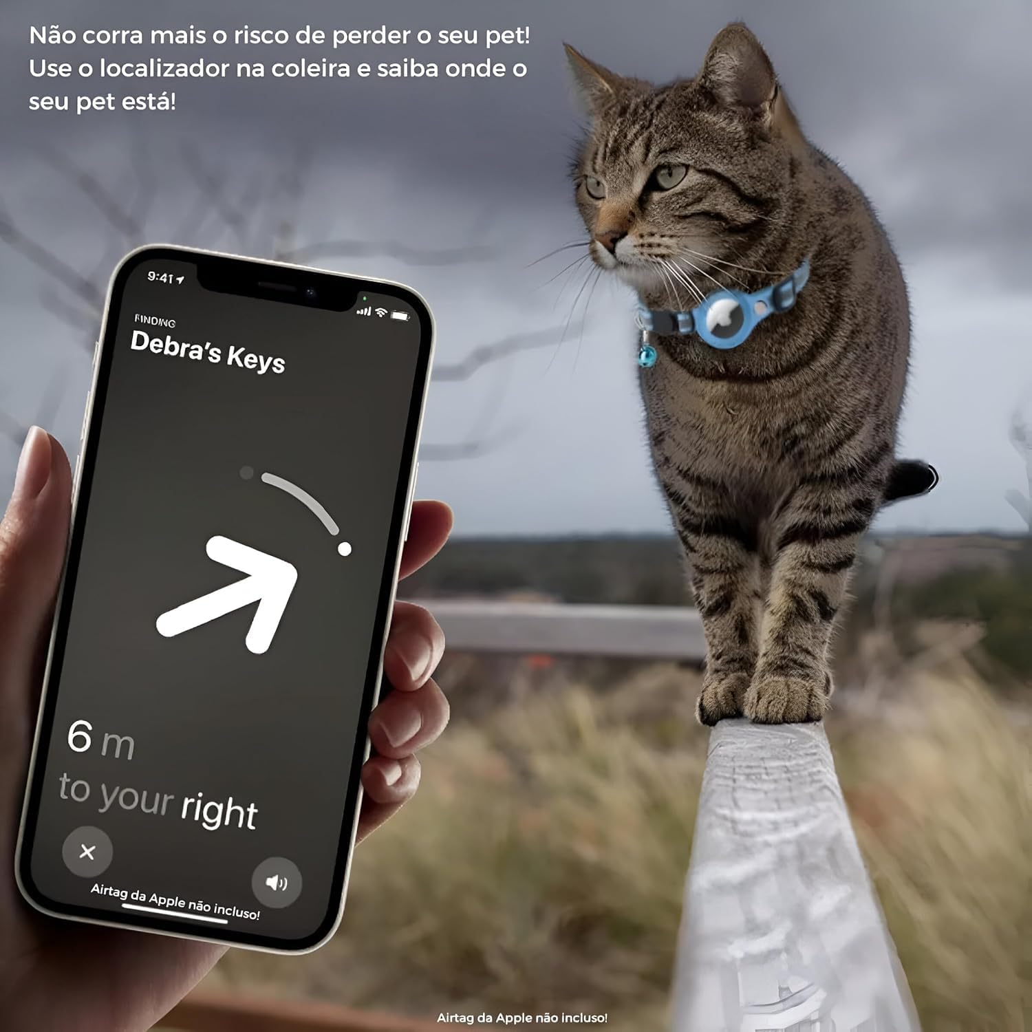 Coleira para Airtag com Guizo e Refletiva para Gatos e Cães 5 Coleira para Airtag com Guizo e Refletiva para Gatos e Cães - Imagem 5