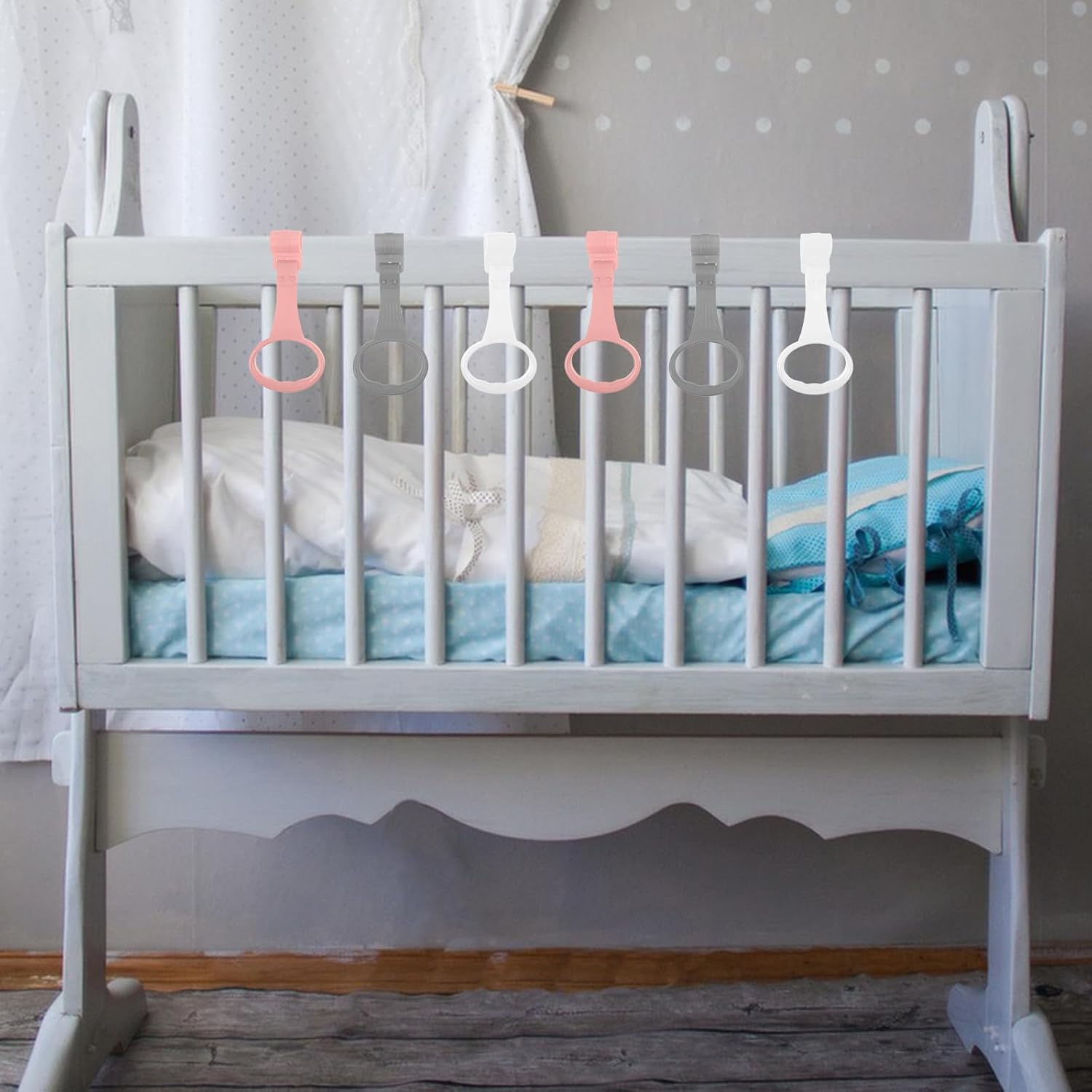 Argolas de Puxar Safigle para Berço Auxílio Caminhada 6 Peças 2 Argolas de Puxar Safigle para Berço Auxílio Caminhada 6 Peças - Imagem 2