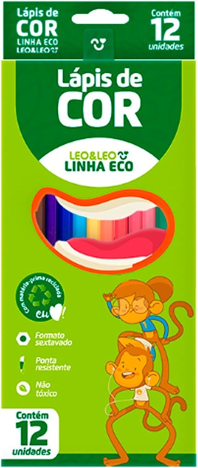 Lápis de Cor Leonora Eco Sextavado com 12 Cores para Desenho 2 Lápis de Cor Leonora Eco Sextavado com 12 Cores para Desenho - Imagem 2