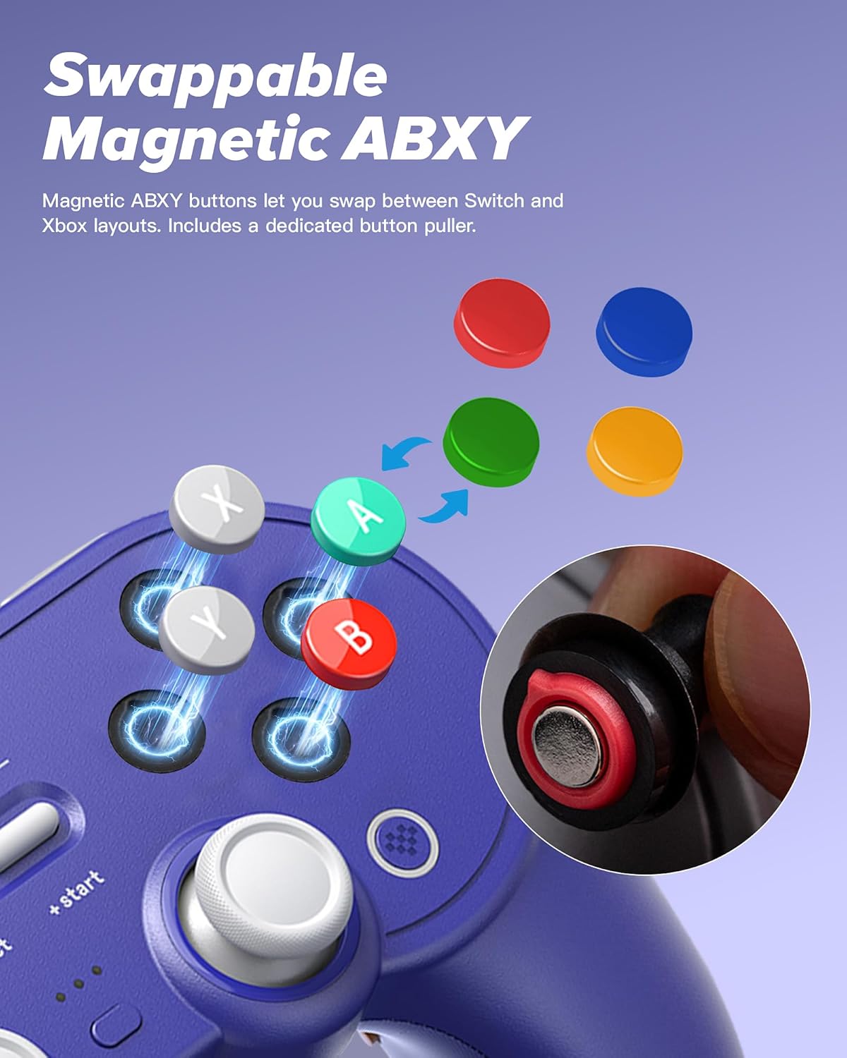 Controle 8Bitdo Pro 3 Bluetooth com Joysticks TMR Roxo 4 Controle 8Bitdo Pro 3 Bluetooth com Joysticks TMR Roxo - Imagem 4