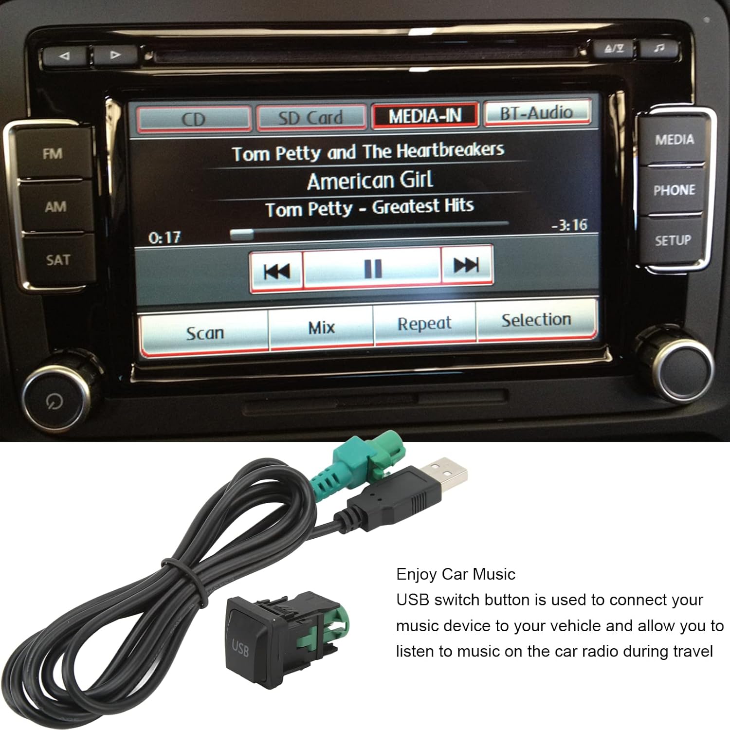 Botão USB Áudio Enger Manor RCD510Plus RCD310Plus Adaptador 2 Botão USB Áudio Enger Manor RCD510Plus RCD310Plus Adaptador - Imagem 2