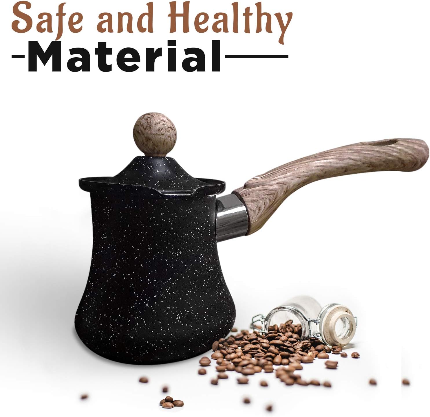 Cafeteira Turca Sukkar Pasha Bakelite de Aço Inoxidável 350ml 2 Cafeteira Turca Sukkar Pasha Bakelite de Aço Inoxidável 350ml - Imagem 2