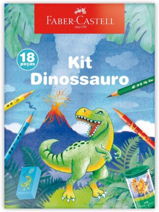 Kit Escolar Dinossauro Faber-Castell 370517 com 18 Peças