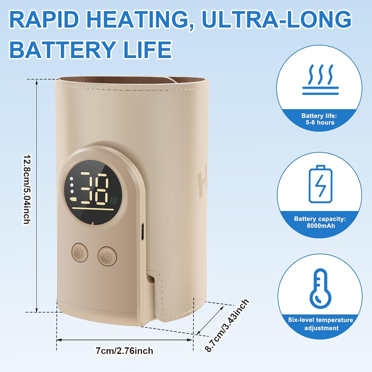 Aquecedor de Mamadeira Tcwhniev Portátil com Ajuste de Temperatura 2 Aquecedor de Mamadeira Tcwhniev Portátil com Ajuste de Temperatura - Imagem 2