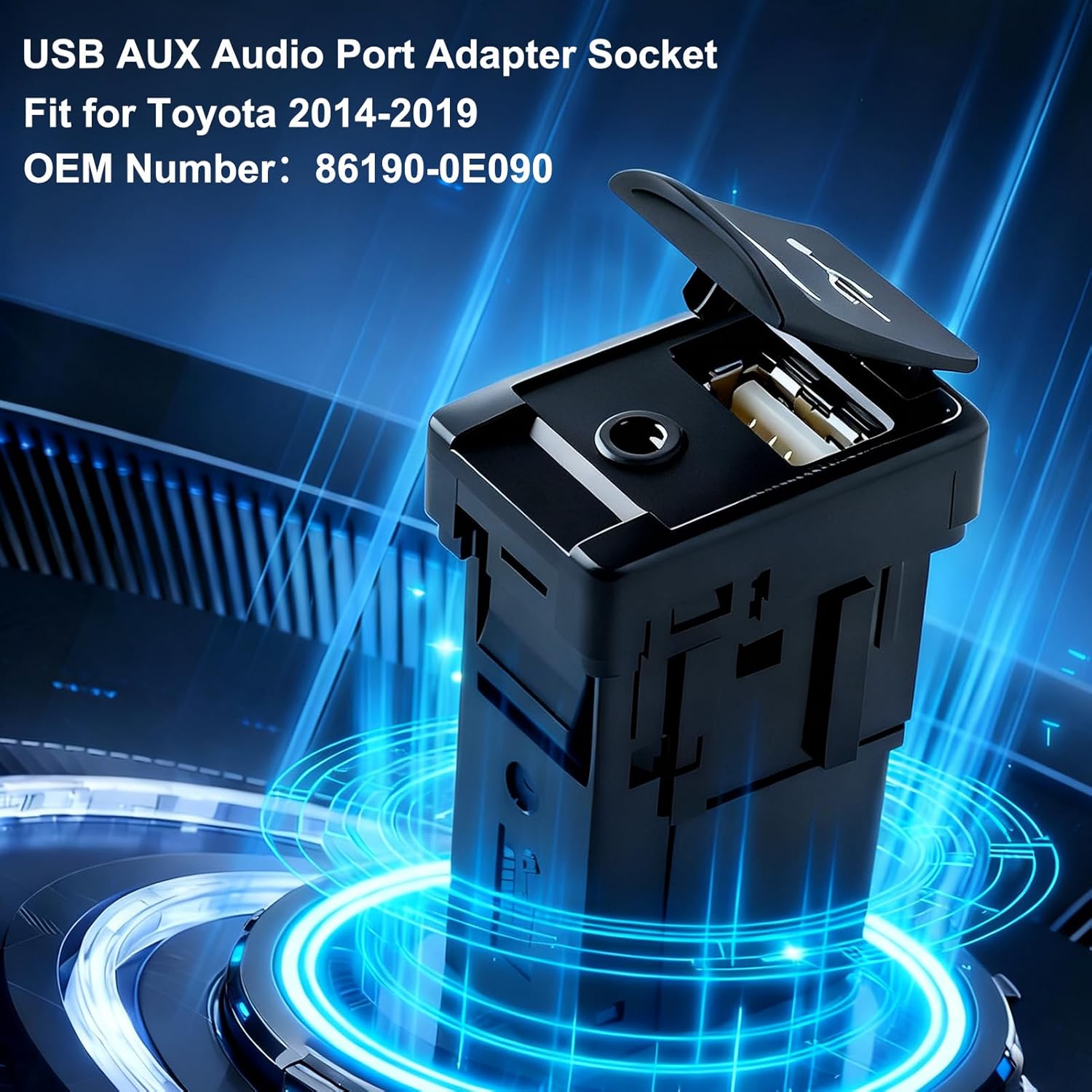 Adaptador USB e AUX AirheadStorm para Toyota 2014 a 2019 4 Adaptador USB e AUX AirheadStorm para Toyota 2014 a 2019 - Imagem 4