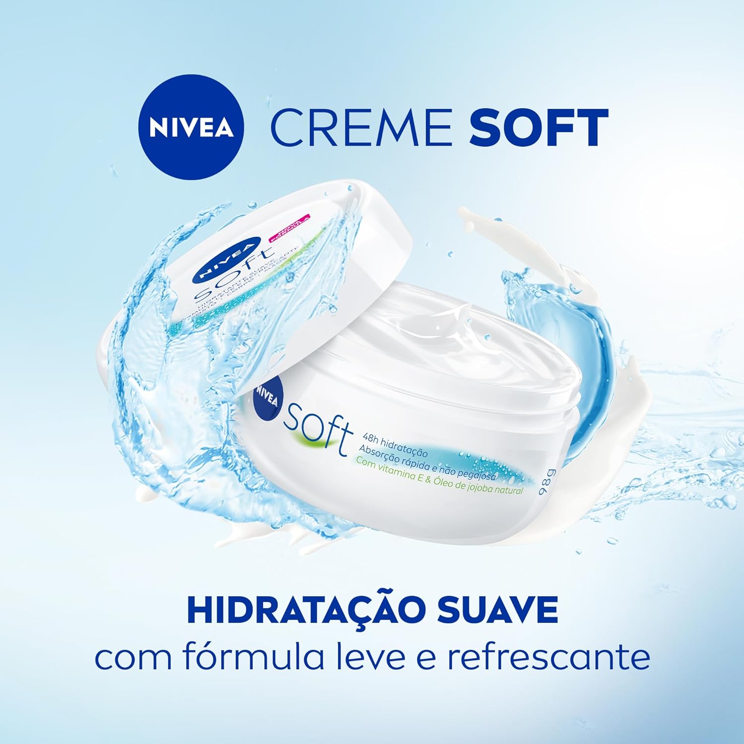 Creme Hidratante Nivea Soft 97g Hidratação Suave para o Corpo 2 Creme Hidratante Nivea Soft 97g Hidratação Suave para o Corpo - Imagem 2