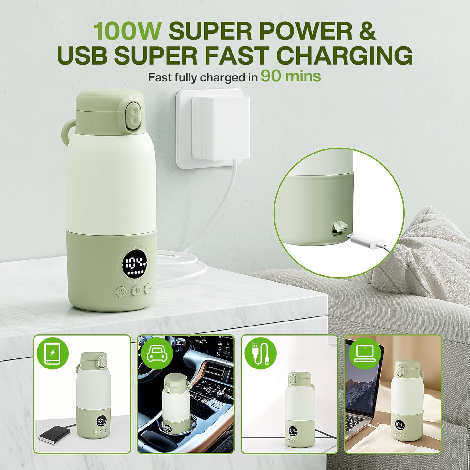 Aquecedor de Mamadeiras Haslife Portátil para Viagem Rápido 4 Aquecedor de Mamadeiras Haslife Portátil para Viagem Rápido - Imagem 4